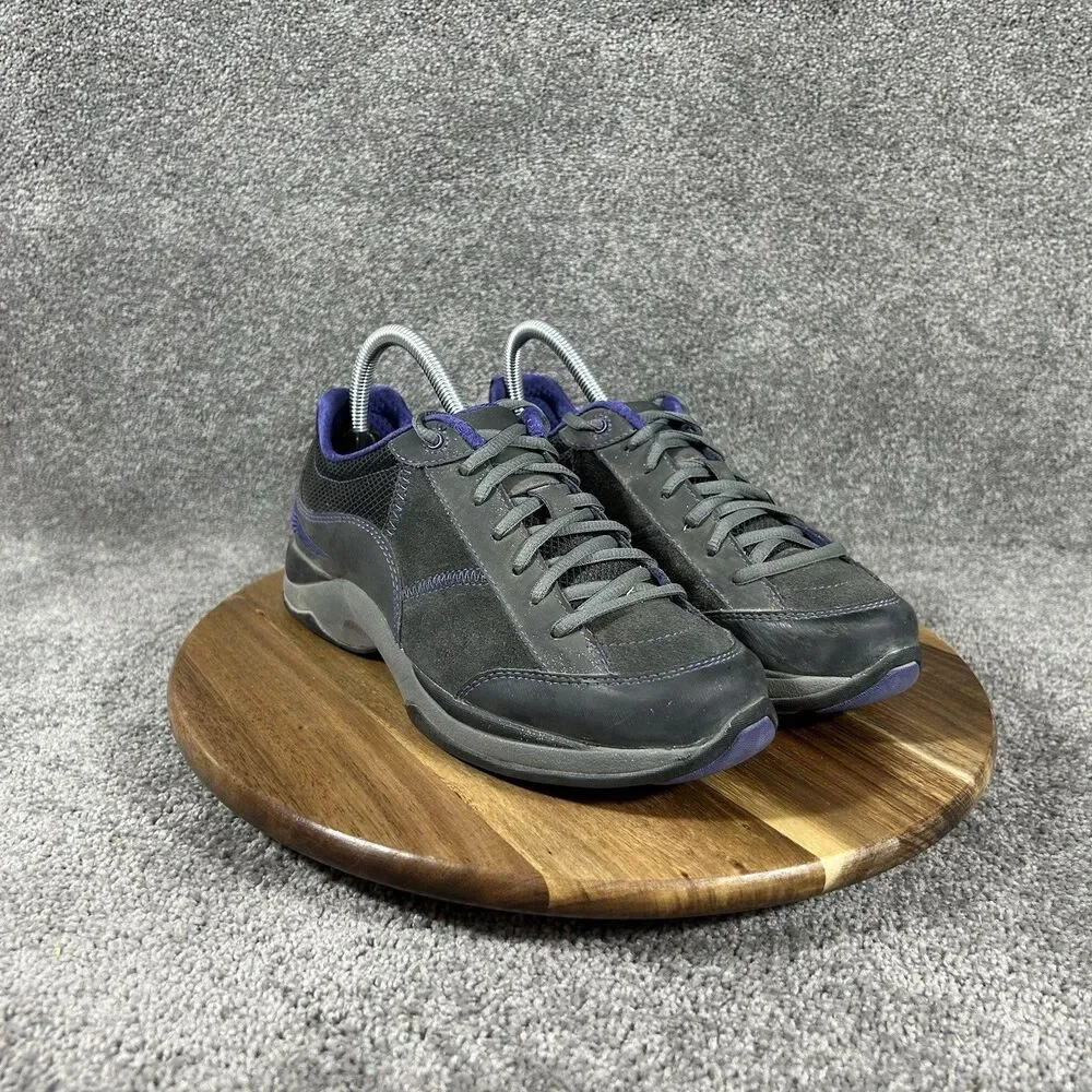 Dansko Sabrina Woman's Sz EU 38 US 7.5 Gray Purple Leather Athletic Shoes Used